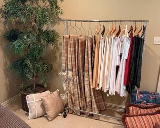 Custom drapes, shower curtains