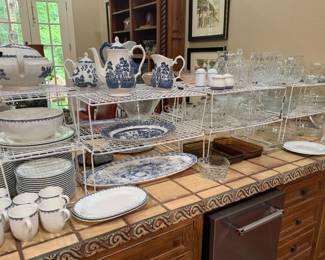 Blue and white selections