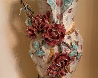 One of the many Majolica vases