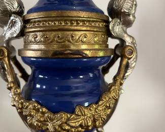 Italian gilt Brevatatto candelabras (2) - part of 3pc garniture set with clock