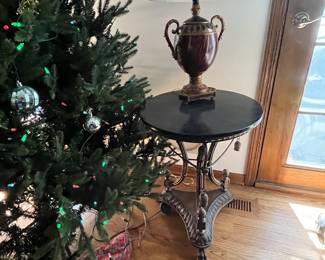 metal side table & lamp