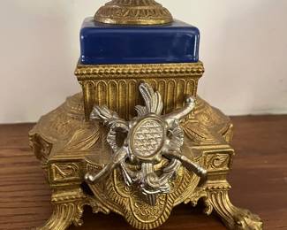 Italian gilt Brevatatto candelabras (2) - part of 3pc garniture set with clock