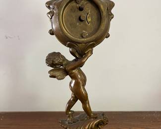 vintage Art Nouveau cast metal clock