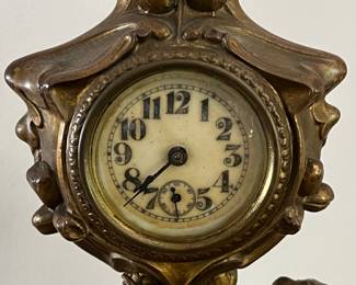 vintage Art Nouveau cast metal clock