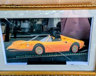 Framed Picture of Sports Car that lights up