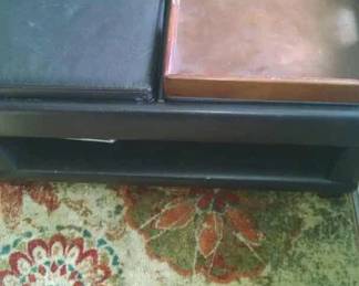 Vintage Leather Seating/Storage Ottoman