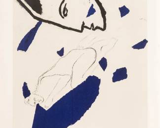 Lot 1038 Mimmo Paladino (Italian, B. 1948) Lithograph in Colors on Wove Paper, 1983, 'Sarajevo 1984 Winter Olympics', H 20.5" W 28.25"