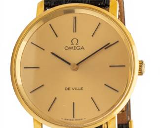 Lot 56 Omega (Swiss Geneva) Vintage Gold Plated Wrist Watch, Ca. 1970, 'De Ville', L 8.5"