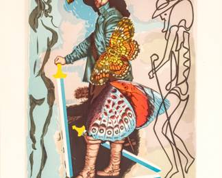Lot 1049 Salvador Dali (Spanish, 1904-1989) Lithograph in Colors on Arches Paper 1977, 'Courtier, from Papillons Anciennes', H 29.5" W 21.75"