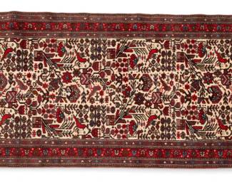 Lot 1286 Persian Hamadan Hand Woven Wool Oriental Rug 1950-1970, H 6' W 2' 7"
