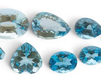 Lot 59 Blue Topaz Loose Stones, Not Mounted 'TW 27.92', 6 g 9 PCS