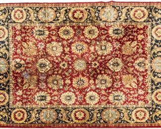 Lot 1240 Indian Agra Hand Woven Wool Oriental Rug, Ca. 1970-1980, W 12' 3" L 8' 9"