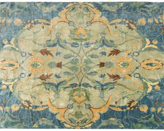 Lot 1244 Chinese Art Deco Style Hand Woven and Sculpted Wool Oriental Rug Early 21st C., W 12' 2" L 14'