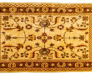 Lot 1248 Indo Oushak Hand Woven Wool Rug 20th Cent., W 11' L 15'