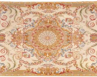 Lot 1261 Aubusson Style Flat Woven Wool Rug, Ca. 1980, W 15' 2" L 11' 3"
