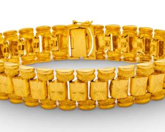 Lot 68 22K Yellow Gold Link Bracelet L 9" 60.04 g