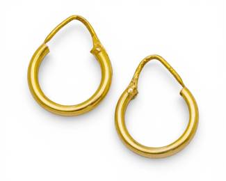 Lot 74 18k Yellow Gold Earrings 2 g