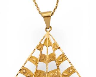 Lot 65 750 (18 Carat Gold) Cable Chain with Pendant L 24" 12 g 1 PC