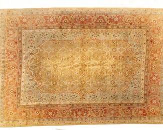 Lot 1270 Oushak Design Hand Woven Wool, Ca. 1980, H 11' 2" W 8' 6"