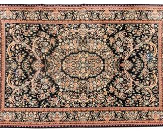 Lot 1268 Indo Savonnerie Hand Woven Wool Oriental Rugh 1980, W 6' L 9' 3"