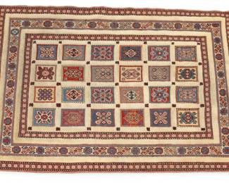 Lot 1278 Persian Caucasian Afshar Hand Woven Wool Oriental Rug, Ca. 1910, W 5' 4" L 3' 7"