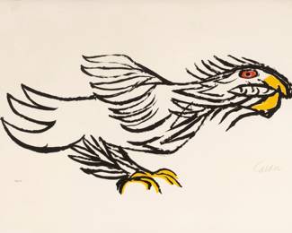 Lot 1032 Alexander Calder (American, 1898-1976) Lithograph in Colors on Wove Paper 1975, 'L'Aigle (The Eagle), from Flying Colors', H 24" W 34.4"