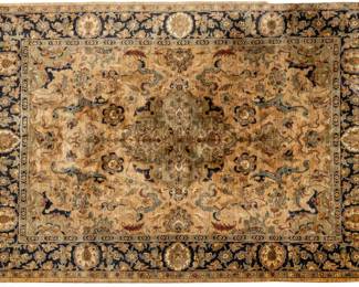 Lot 1265 Indian Agra Oushak Design Hand Woven Oriental Rug, Ca. 1980, W 11' 10" L 8' 9"
