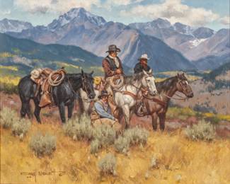 Lot 1000 Gary Niblett, CA (American, B. 1943) Oil on Canvas 2002, 'Autumn in the Rockies', H 24" W 30"