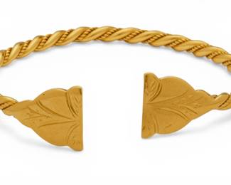 Lot 28 21k Yellow Gold Bracelet H 2.25" W 2.5" 33 g