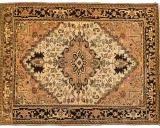 Lot 1289 Persian Serapi Hand Woven Wool Oriental Rug 1970-1980, W 5' 2" L 6' 4"