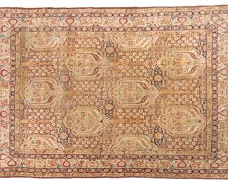 Lot 1271 Persian Lavar Kerman Handwoven Wool Rug, Ca. 1910, H 12' 2" W 8' 9"