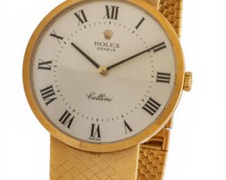 Lot 48 Rolex 18k Yellow Gold Cellini Watch, Ca. 1990, L 7.5" 79.5 g