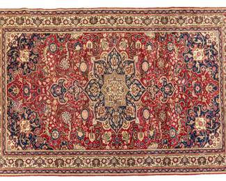 Lot 1245 Persian Keshan Hand Woven Wool Oriental Rug 1940-50, W 6' 8" L 9' 5"