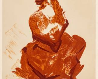 Lot 1047 David Alfaro Siqueiros (Mexican, 1896-1974) Lithograph in Colors on Wove Paper, Ca. 1960, 'Mujer Sentada', H 26" W 19.8"
