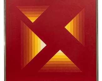 Lot 1035 Herbert Bayer (American, 1900-1985) Acrylic on Canvas 1970, 'Four Regressive Corners', H 40" W 40"