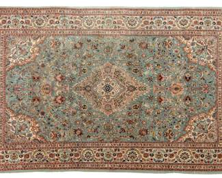 Lot 1238 Persian Keshan Handwoven Wool Rug with Silk Highlights, Ca. 1980-1990, H 9' 7" L 5' 11"