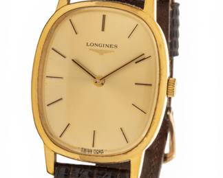 Lot 57 Longines (Swiss) Vintage Mechanical Gold-plated Wrist Watch, Ca. 1970s, L 8.75"