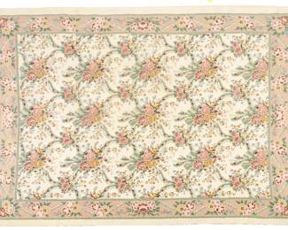Lot 1272 French Aubusson Style Needlepoint Area Rug, 1980, W 8' 6" L 11' 5"