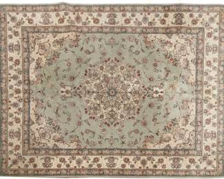 Lot 1243 Indo Tabriz Hand Woven Wool Oriental Rug, Ca. 1980, H 10' W 7'