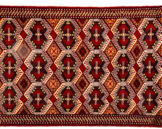 Lot 1291 Pakisan Beluchistan Wool Hand Woven Small Carpet W 3' 7" L 5' 6"