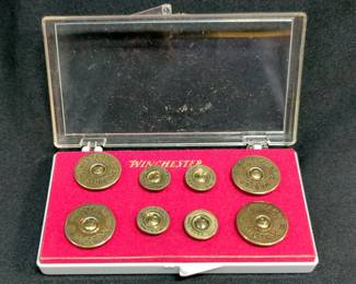 Winchester WRA 410 Western Super-X Brass Shotgun Shell Buttons, In Case, Qty 8