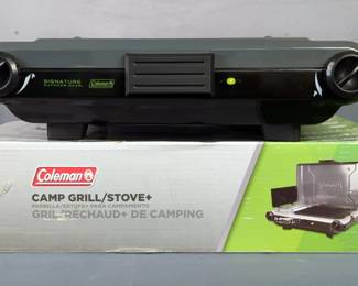 Coleman Camp Grill/Stove+ With InstaStart Ignition, With Original Box, Approx 13" x 22" 