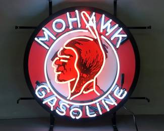  Mohawk Gasoline Neon Sign, 24" x 24" 