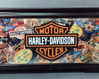 Harley-Davidson Motorcycles Framed Collage, 17" x 40.5"