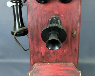 Western Electric Company Wooden Wall Hand Crank Telephone, #323BW