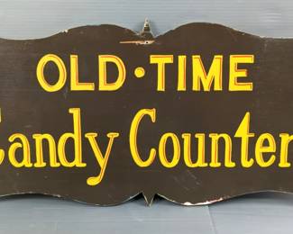 Old-Time Candy Counter Wood Sign, 28" x 13"