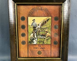 "The Forty Niners" Vintage Framed Liberty Head "V" Nickels, 12" x 10" 