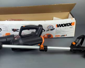 Worx 20V 2-In-1 Combo Kit, Model EF928, Includes Trimmer/Edger, Cordless Blower, Batteries And Instructions, In Original Box 