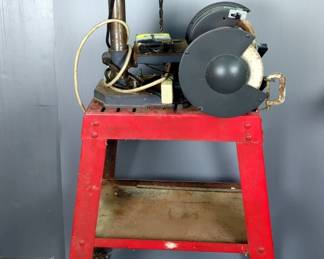 Drill Press, Model 813B And Central Machinery 8" Bench Grinder On Metal Stand