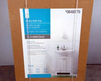 Style Selections Euro Bathroom Vanity With Cultured Marble Top, New In Box 